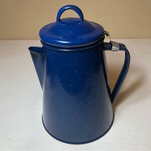 Blue Enamel Speckled Coffee Pot/Tea Kettle, pre-owned, pet/smoke free home